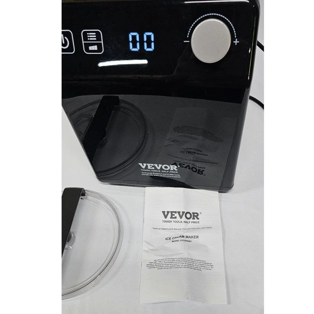 VEVOR‎ Automatic Ice Cream Maker with Compressor 1.5qt Stainless Steel Black